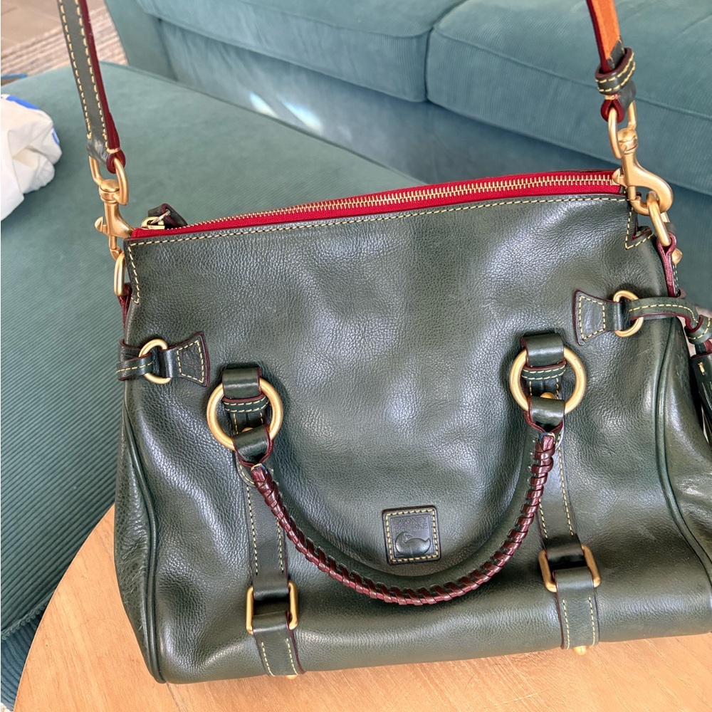 Dooney & Bourke Florentine Leather Crossbody Satchel Deep Green